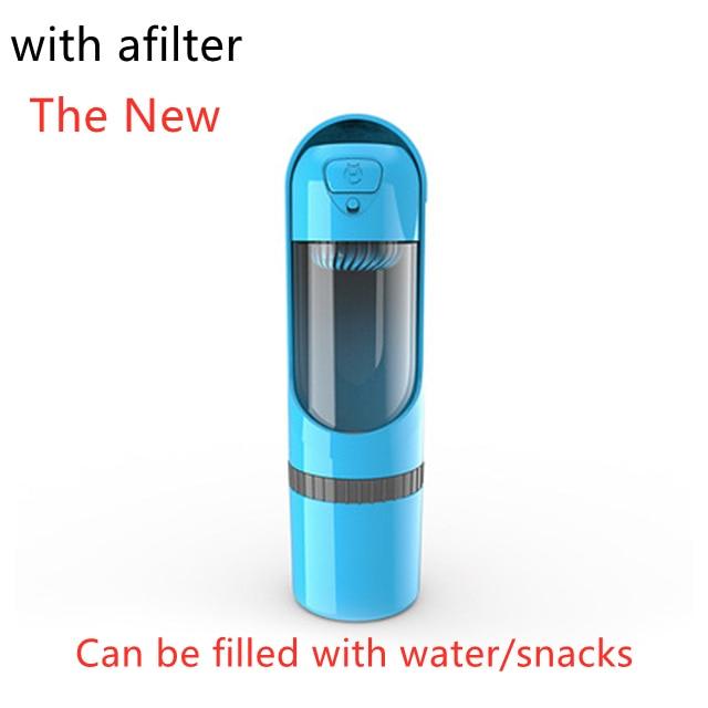 Portable Pet Dog Water Bottle Drinking Bowls - Dog Feeding Water Dispenser Pet Activated Carbon Filter Bowl (6W1)(8W1)(F71)