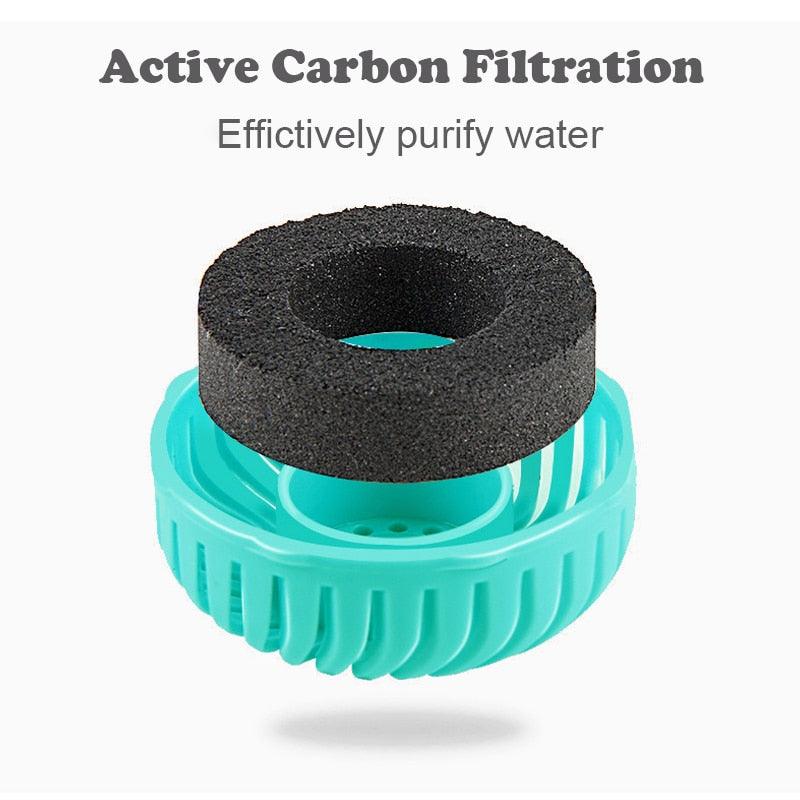 Portable Pet Dog Water Bottle Drinking Bowls - Dog Feeding Water Dispenser Pet Activated Carbon Filter Bowl (6W1)(8W1)(F71)