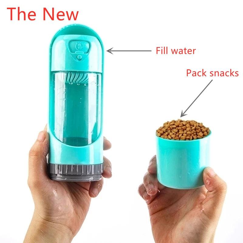 Portable Pet Dog Water Bottle Drinking Bowls - Dog Feeding Water Dispenser Pet Activated Carbon Filter Bowl (6W1)(8W1)(F71)
