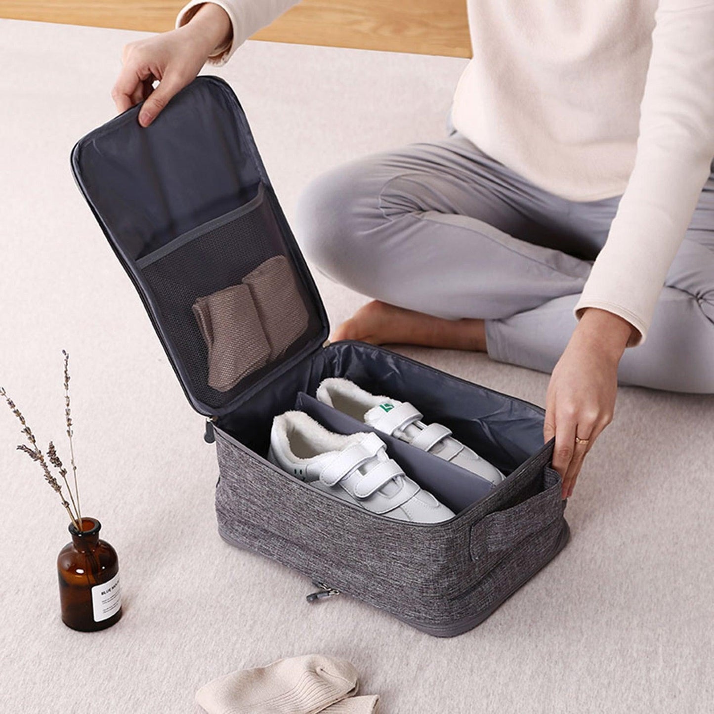 Portable Shoe Bag - Travel Waterproof Large Capacity Storage Bag - Cosmetics Zipper Bag (1U79)(LT9)