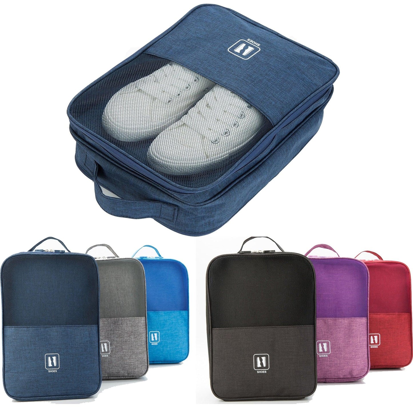 Portable Shoe Bag - Travel Waterproof Large Capacity Storage Bag - Cosmetics Zipper Bag (1U79)(LT9)