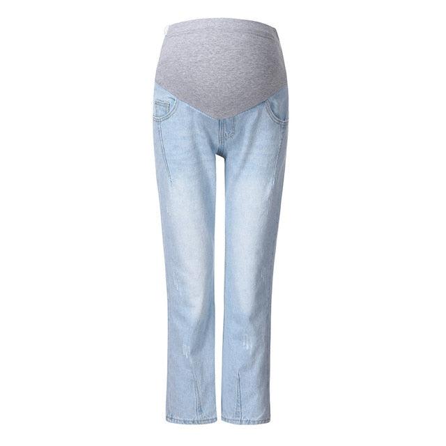 Great Pregnant Jeans - Woman Ripped Jeans - Maternity Pants Trousers - Nursing Prop Belly - Plus Size (2U4)