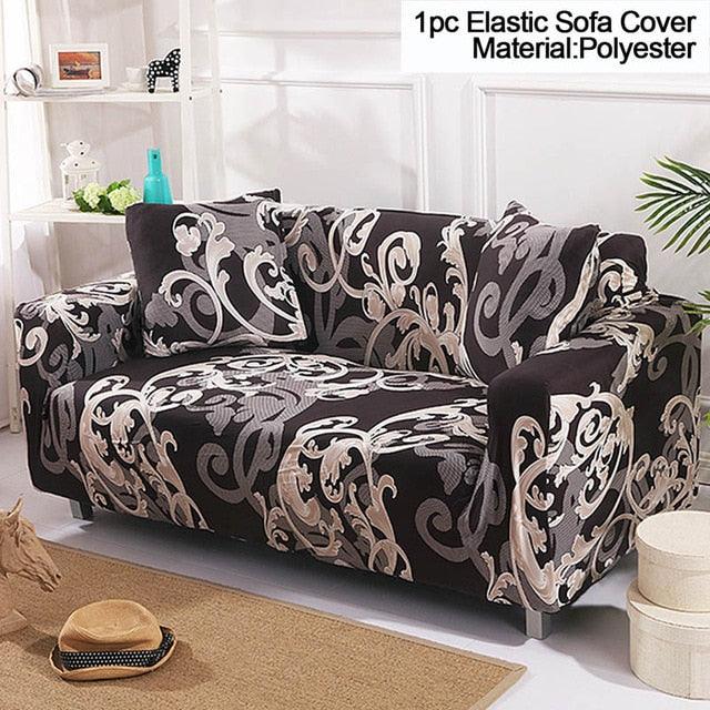 Printed Sofa Cover Spandex Modern Elastic Polyester Couch Sofa Slipcovers Chair Furniture Protector - Living Room 1/2/3/4 Seater (D74)(7W3)
