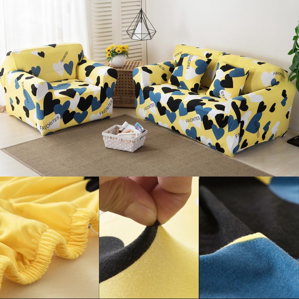 Printed Sofa Cover Spandex Modern Elastic Polyester Couch Sofa Slipcovers Chair Furniture Protector - Living Room 1/2/3/4 Seater (D74)(7W3)