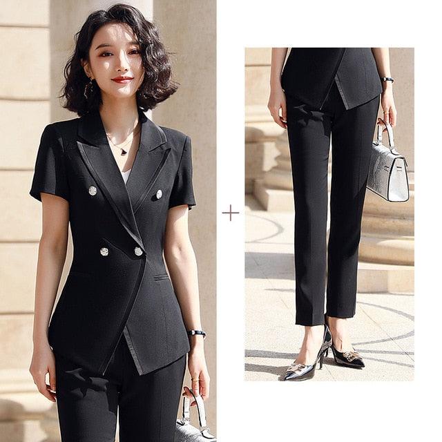 Elegant Professional Skirt Suit - High Quality Office Ladies Jacket Blazer Slim skirt - Two Piece Set (D20)(TB5)