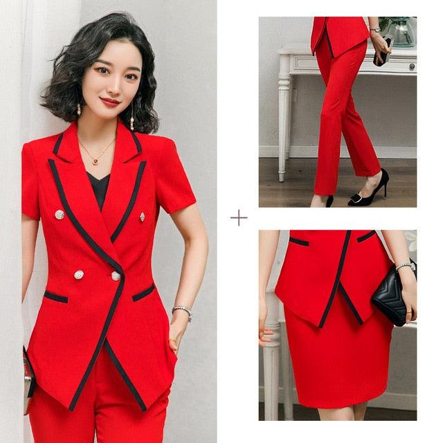 Elegant Professional Skirt Suit - High Quality Office Ladies Jacket Blazer Slim skirt - Two Piece Set (D20)(TB5)