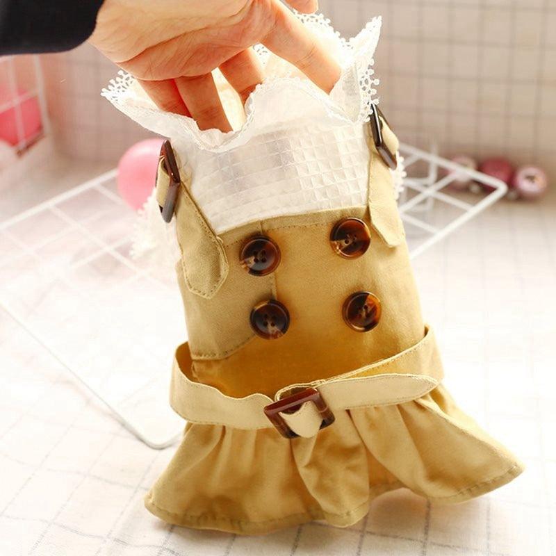 Puppy Lovely British Style Princess Dress Outfits Clothes - For Small Dogs Puppy Dress Dogs Spring Summer Clothing (2U69)
