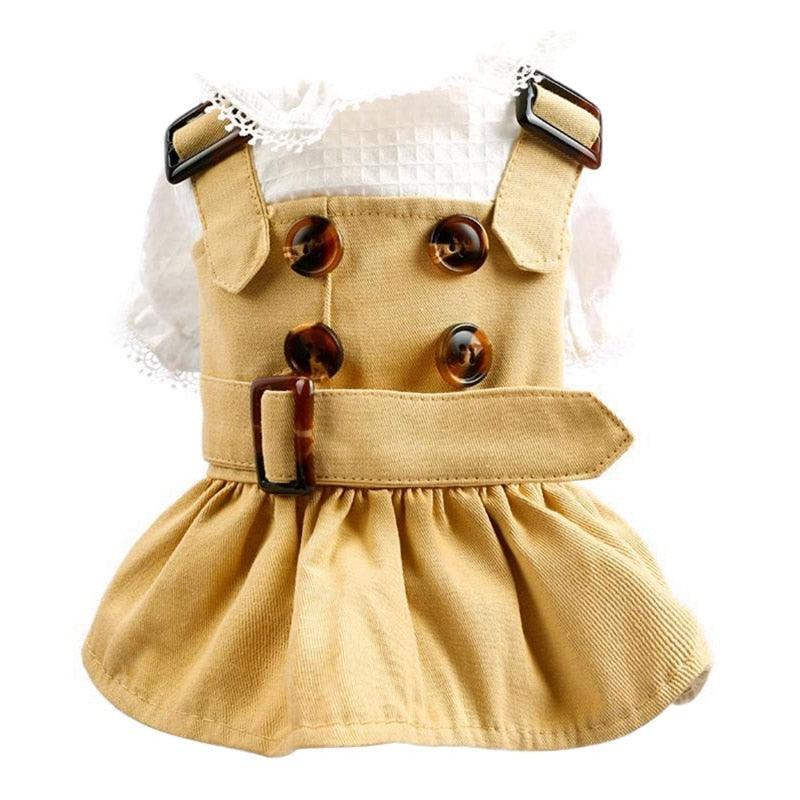 Puppy Lovely British Style Princess Dress Outfits Clothes - For Small Dogs Puppy Dress Dogs Spring Summer Clothing (2U69)