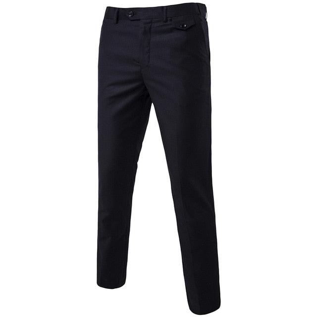 Purple Slim Fit Straight Dress Pants - Men's New Formal Office Flat-Front Trousers (TG1)(F9)(F10)