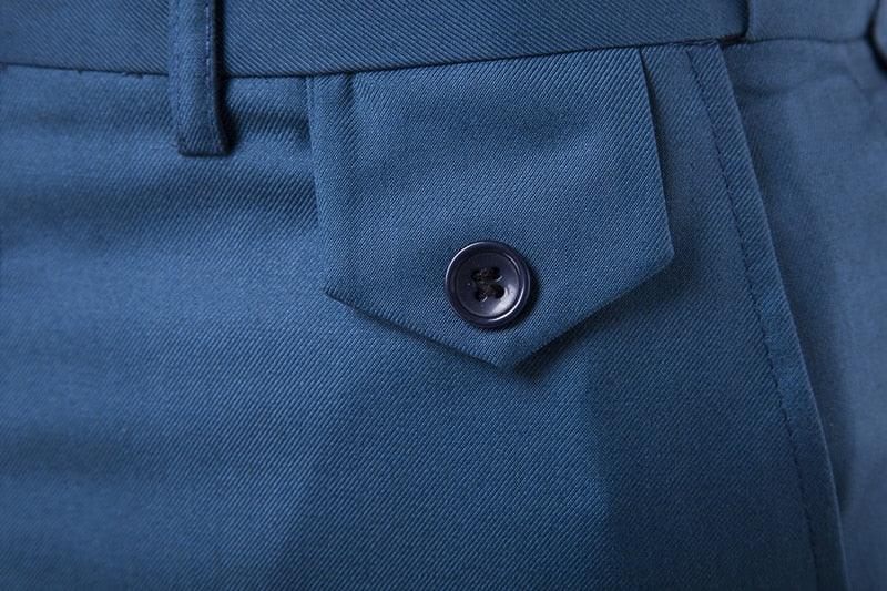 Purple Slim Fit Straight Dress Pants - Men's New Formal Office Flat-Front Trousers (TG1)(F9)(F10)