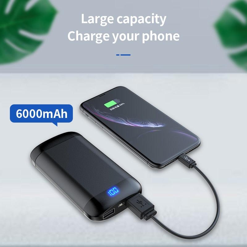 Q66 Wireless V5.0 Bluetooth Earphone HD Stereo Headphone Sports Waterproof Headset With Dual Mic and 6000mAh Battery Charge Case (AH1)((RS8)