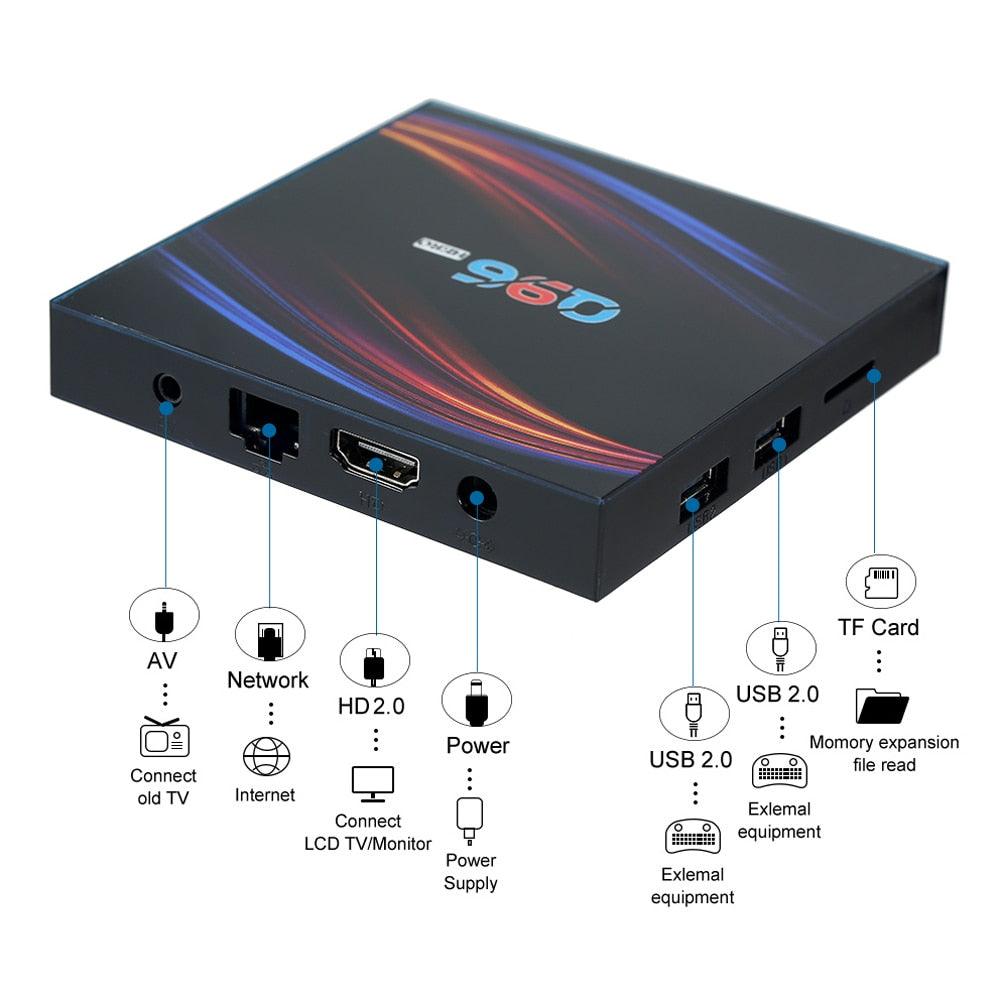 Q96HERO Android 10.0 Smart TV Box All winner H616 Quad-core UHD 4K Media Player 4GB / 32GB 2.4G & 5G Bluetooth 5.0 Remote Control (ST2)(RG)(F56)
