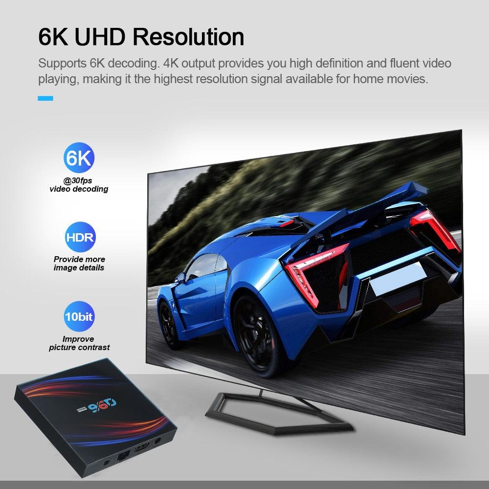 Q96HERO Android 10.0 Smart TV Box All winner H616 Quad-core UHD 4K Media Player 4GB / 32GB 2.4G & 5G Bluetooth 5.0 Remote Control (ST2)(RG)(F56)