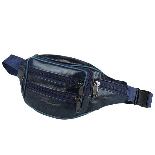 Fashion Genuine Leather Waist Packs - Organizer Travel Waist Pack (D79)(LT8)