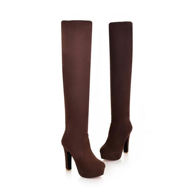 New Women Boots - Sexy Fashion Over the Knee Boots - Heel Boot Platform (D38)D36)(BB3)(CD)(BB2)(WO4)