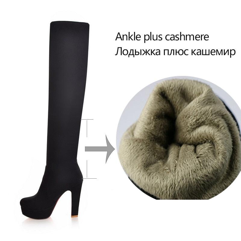 New Women Boots - Sexy Fashion Over the Knee Boots - Heel Boot Platform (D38)D36)(BB3)(CD)(BB2)(WO4)