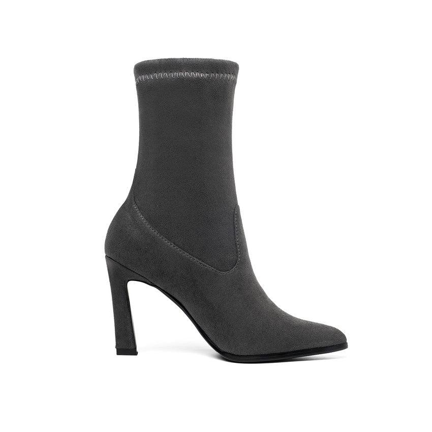 Trending Suede Pointed Toe Women Ankle Boots - Leopard Fashion High Heel Shoes (BB1)(BB2)(BB3)(WO4)(CD)
