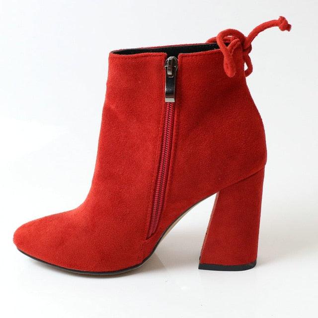 Cute Women Ankle Boots - Elastic Stretch Fabric - High Heel Fashion Women Party Shoes (BB1)(BB2)(CD)(WO4)