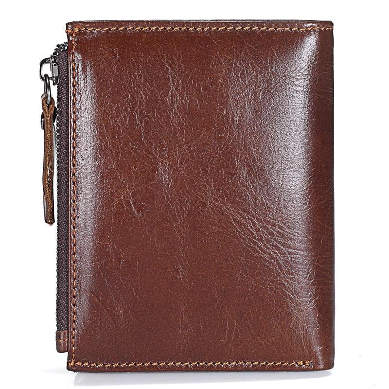 Quality Genuine Leather Men's Wallet - Vintage Style Wallets - Oil Wax Leather Cash Organizer (MA5)(F17)
