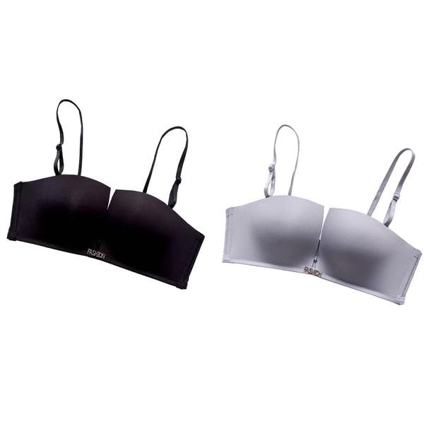 Great 2pcs Seamless Bras - Women Invisible Brassiere - Strapless Push Up Fly Bra - Half Cup Bra (TSB1)(F27)