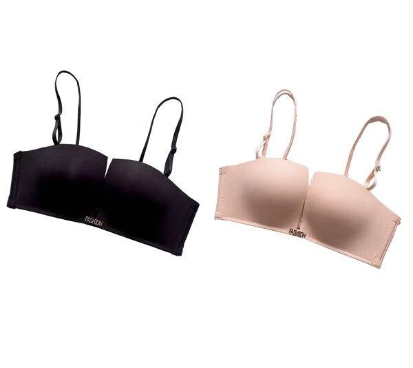 Great 2pcs Seamless Bras - Women Invisible Brassiere - Strapless Push Up Fly Bra - Half Cup Bra (TSB1)(F27)