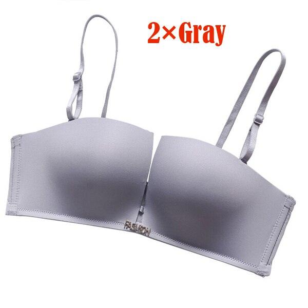 Great 2pcs Seamless Bras - Women Invisible Brassiere - Strapless Push Up Fly Bra - Half Cup Bra (TSB1)(F27)