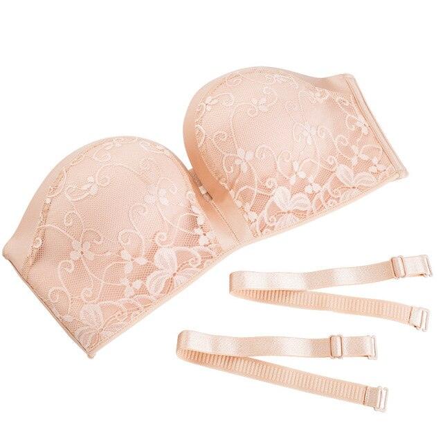 Chic 32-38 AB Cup Bras For Women - Seamless Push Up Invisible Strapless Brassiere - Backless Underwear Wire Free (TSB1)(F27)