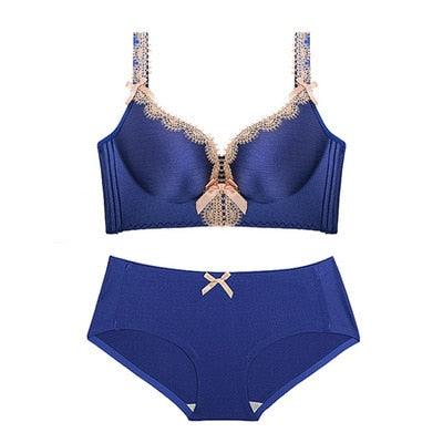 Cute Seamless Underwear Set - Women Push Up ABC Cup Ladies Bra Set - Comfortable, Breathable, Wire Free Brassiere + Panties Set (TSB4)