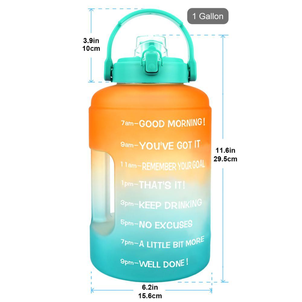 2.5L 3.78L Wide Mouth Mobile Holder Gallon Water Bottles Flik-Flop BPA Free Sport Fitness Tourism GYM Travel Outdoor Jugs (F61)(1AK1)