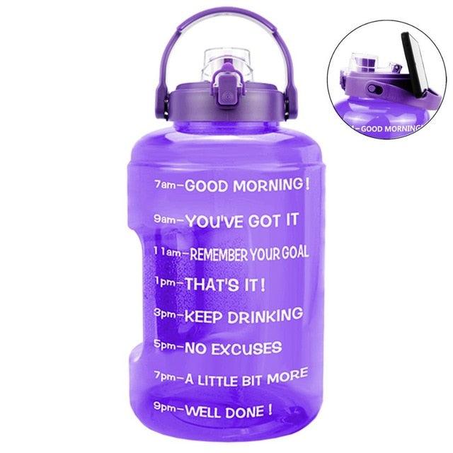 2.5L 3.78L Wide Mouth Mobile Holder Gallon Water Bottles Flik-Flop BPA Free Sport Fitness Tourism GYM Travel Outdoor Jugs (F61)(1AK1)