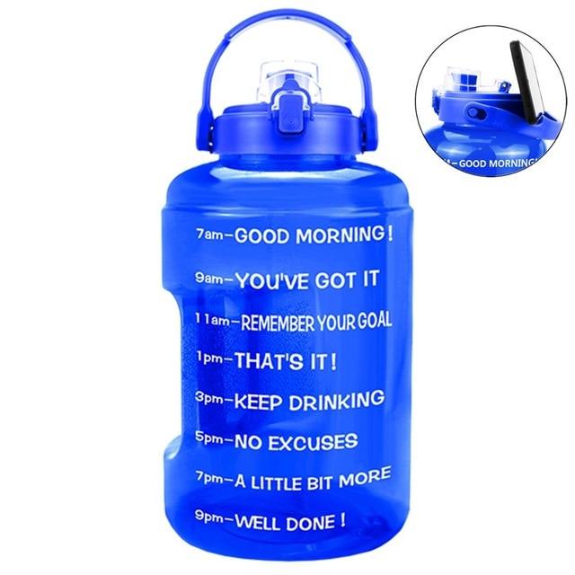 2.5L 3.78L Wide Mouth Mobile Holder Gallon Water Bottles Flik-Flop BPA Free Sport Fitness Tourism GYM Travel Outdoor Jugs (F61)(1AK1)