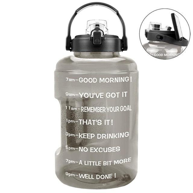 2.5L 3.78L Wide Mouth Mobile Holder Gallon Water Bottles Flik-Flop BPA Free Sport Fitness Tourism GYM Travel Outdoor Jugs (F61)(1AK1)