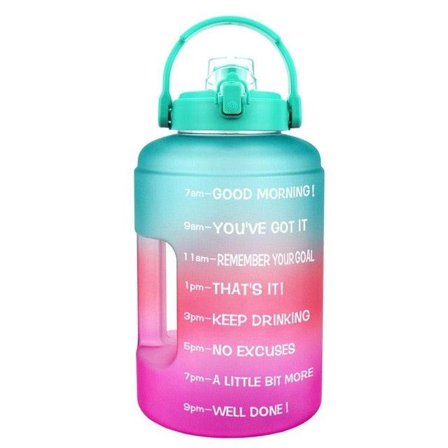 2.5L 3.78L Wide Mouth Mobile Holder Gallon Water Bottles Flik-Flop BPA Free Sport Fitness Tourism GYM Travel Outdoor Jugs (F61)(1AK1)