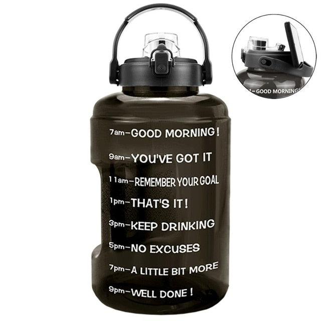 2.5L 3.78L Wide Mouth Mobile Holder Gallon Water Bottles Flik-Flop BPA Free Sport Fitness Tourism GYM Travel Outdoor Jugs (F61)(1AK1)