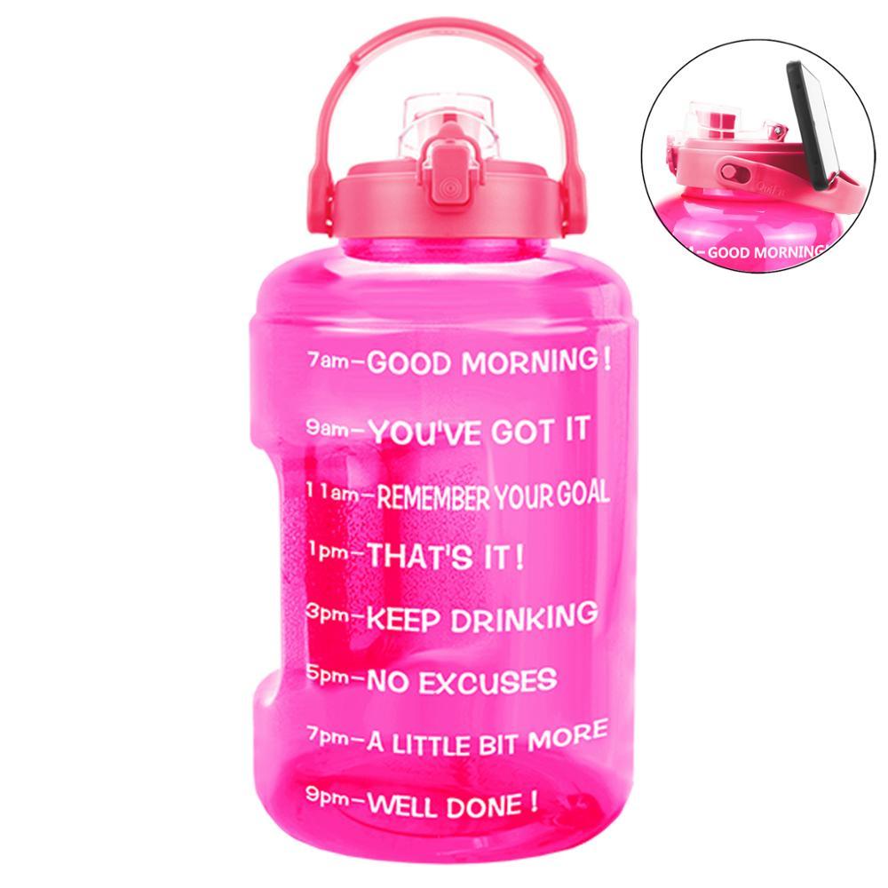 2.5L 3.78L Wide Mouth Mobile Holder Gallon Water Bottles Flik-Flop BPA Free Sport Fitness Tourism GYM Travel Outdoor Jugs (F61)(1AK1)