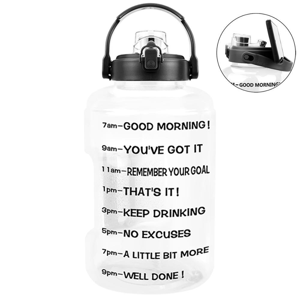 2.5L 3.78L Wide Mouth Mobile Holder Gallon Water Bottles Flik-Flop BPA Free Sport Fitness Tourism GYM Travel Outdoor Jugs (F61)(1AK1)