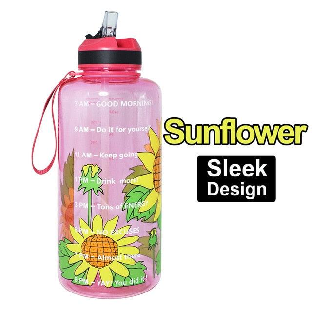 2L 1.3L 450ml Half Gallon Tritan Water Bottle With Straw BPA Free (FHB)(1AK1)