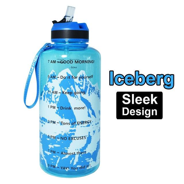 2L 1.3L 450ml Half Gallon Tritan Water Bottle With Straw BPA Free (FHB)(1AK1)