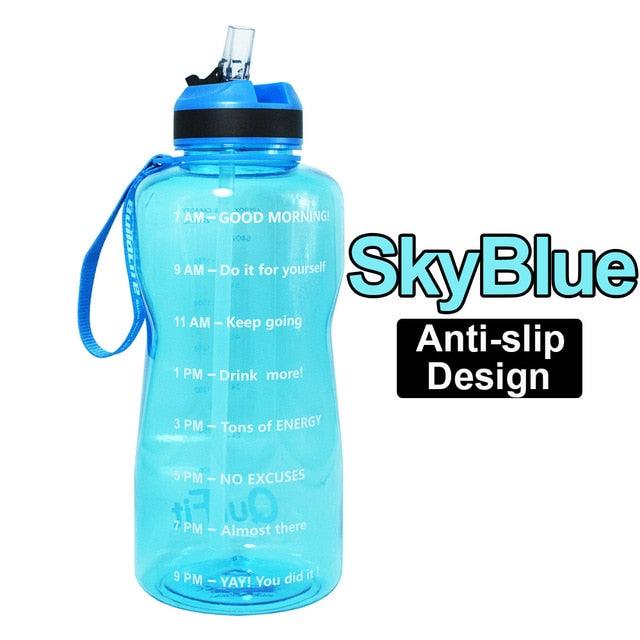 2L 1.3L 450ml Half Gallon Tritan Water Bottle With Straw BPA Free (FHB)(1AK1)