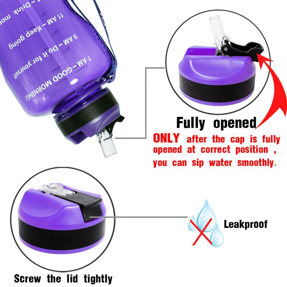 2L 1.3L 450ml Half Gallon Tritan Water Bottle With Straw BPA Free (FHB)(1AK1)