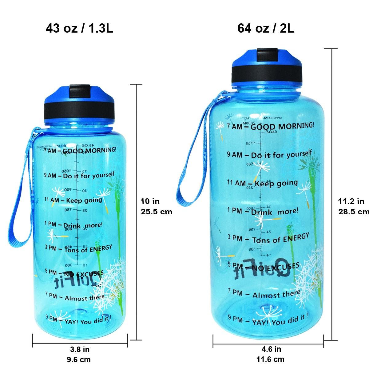 2L 1.3L 450ml Half Gallon Tritan Water Bottle With Straw BPA Free (FHB)(1AK1)