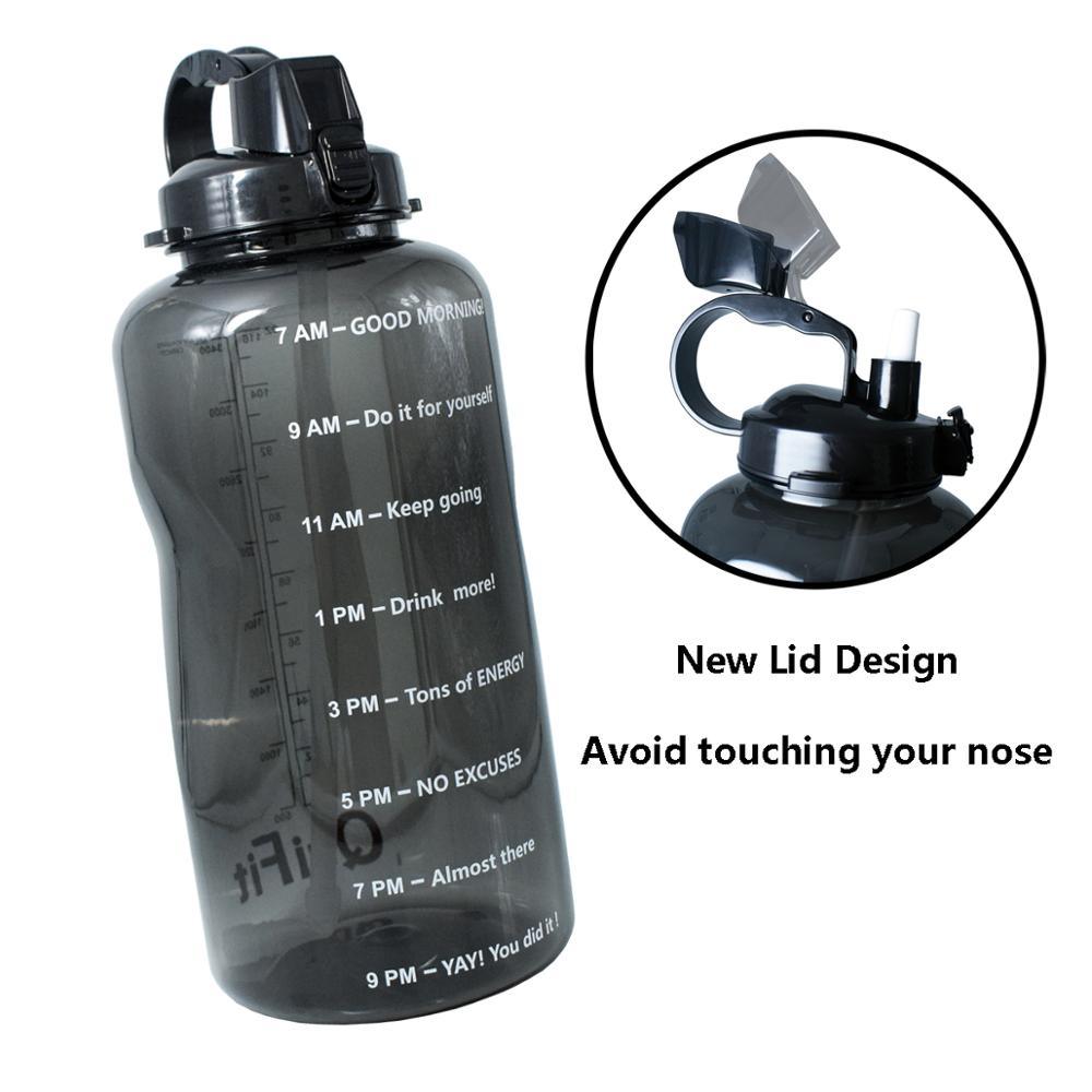 Trending 2L 3.8L Gallon Tritan Sports Water Bottle with Straw - Big Protein Shaker Drink Bottles (D61)(FHB)(1AK1)