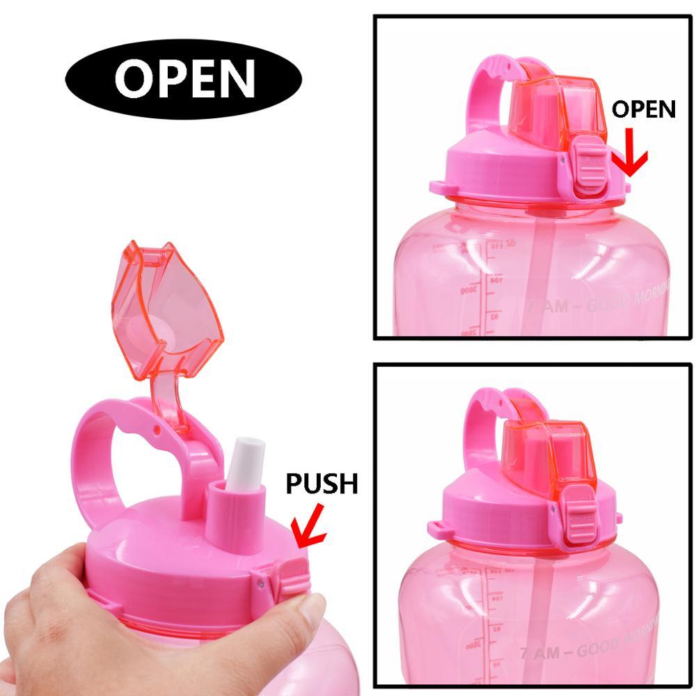 Trending 2L 3.8L Gallon Tritan Sports Water Bottle with Straw - Big Protein Shaker Drink Bottles (D61)(FHB)(1AK1)