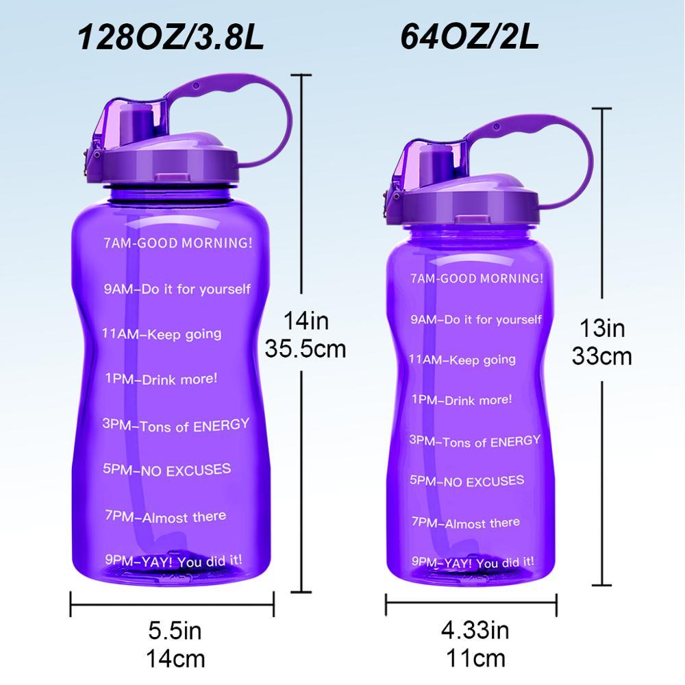 Trending 2L 3.8L Gallon Tritan Sports Water Bottle with Straw - Big Protein Shaker Drink Bottles (D61)(FHB)(1AK1)