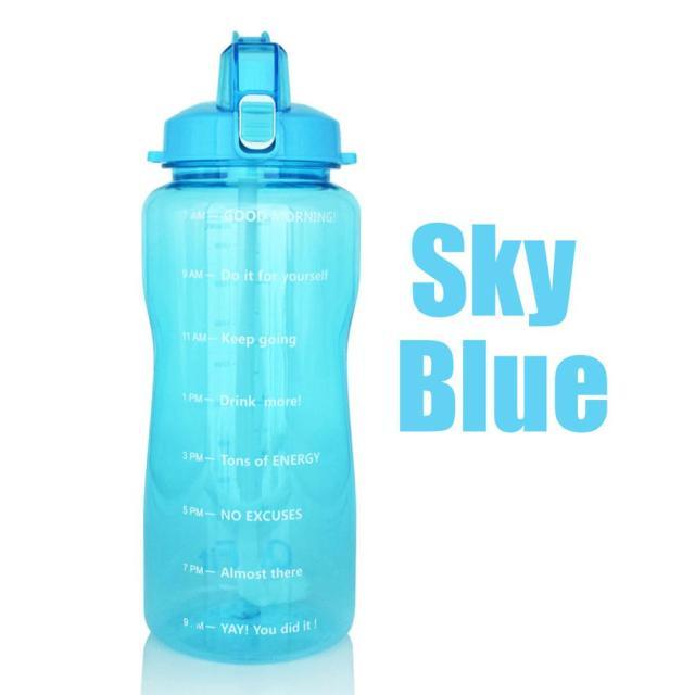Trending 2L 3.8L Gallon Tritan Sports Water Bottle with Straw - Big Protein Shaker Drink Bottles (D61)(FHB)(1AK1)