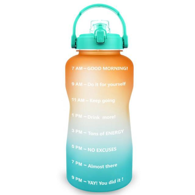 2L 64OZ 3.8L 128OZ Motivational Water Bottle With Time Marker Flip-Flop BPA Free Portable Sports Phone Stand GYM Jug (FHB)(1AK1)(1U24)(F24)(1U101)(1U9)(F101)
