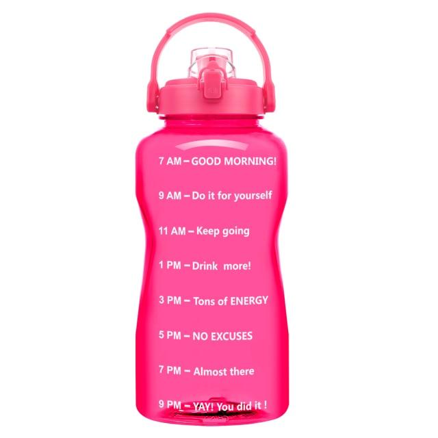 2L 64OZ 3.8L 128OZ Motivational Water Bottle With Time Marker Flip-Flop BPA Free Portable Sports Phone Stand GYM Jug (FHB)(1AK1)(1U24)(F24)(1U101)(1U9)(F101)