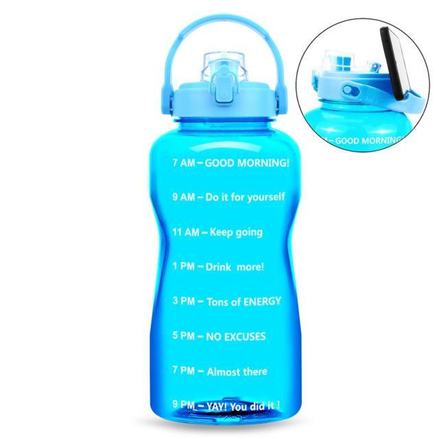 2L 64OZ 3.8L 128OZ Motivational Water Bottle With Time Marker Flip-Flop BPA Free Portable Sports Phone Stand GYM Jug (FHB)(1AK1)(1U24)(F24)(1U101)(1U9)(F101)