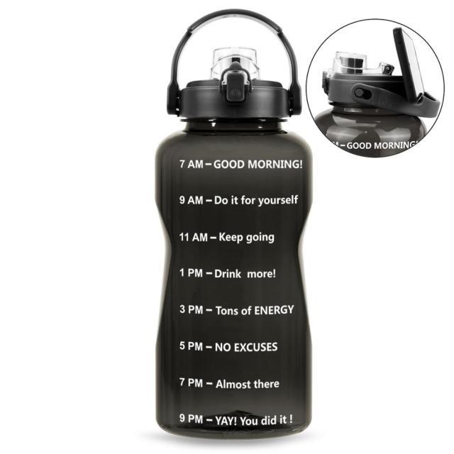 2L 64OZ 3.8L 128OZ Motivational Water Bottle With Time Marker Flip-Flop BPA Free Portable Sports Phone Stand GYM Jug (FHB)(1AK1)(1U24)(F24)(1U101)(1U9)(F101)