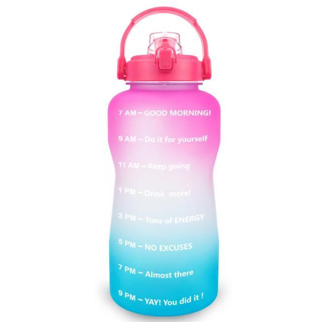 2L 64OZ 3.8L 128OZ Motivational Water Bottle With Time Marker Flip-Flop BPA Free Portable Sports Phone Stand GYM Jug (FHB)(1AK1)(1U24)(F24)(1U101)(1U9)(F101)